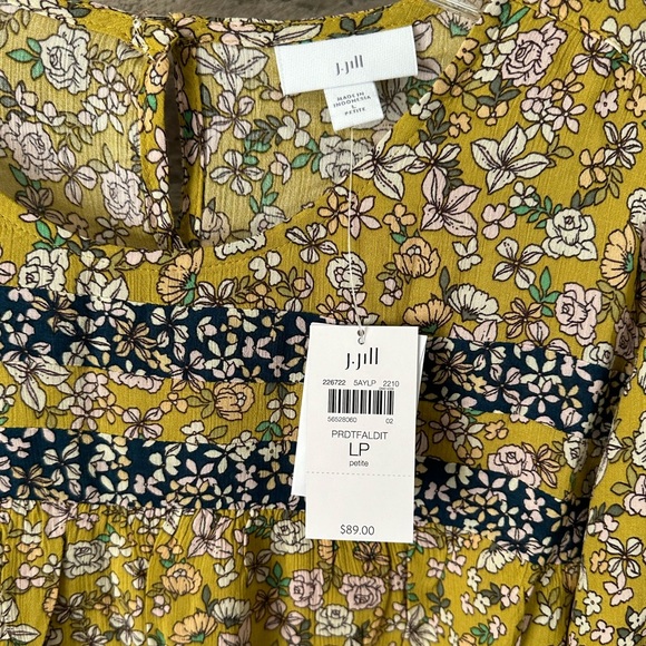 NWT J. Jill Floral Blouse - Large Petite - Picture 3 of 4